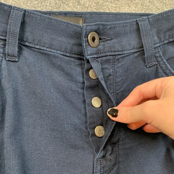 J Brand Pants Mens 33 Navy Cotton Slim Fit Straight Leg Dark Wash Button Fly - Picture 9 of 11